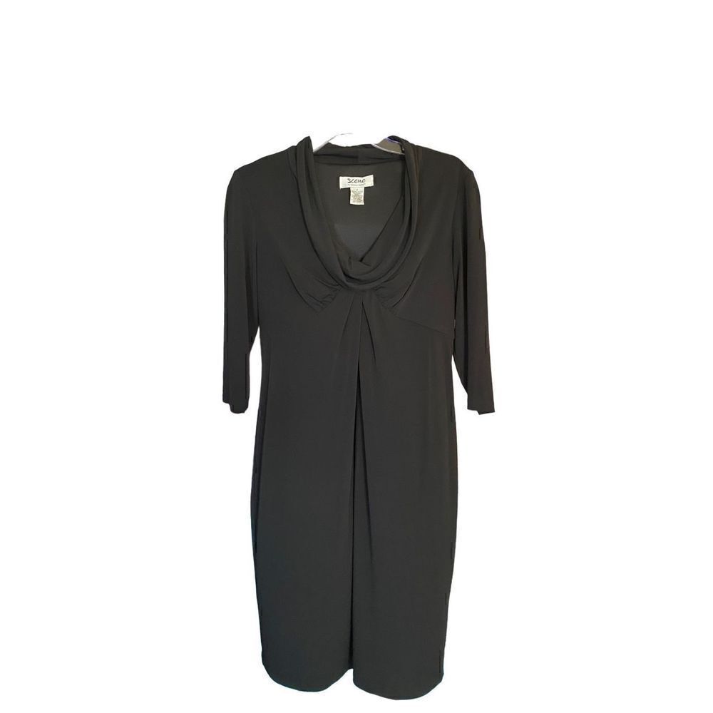 Scene by Donna Ricco little black dress cocktail style size small